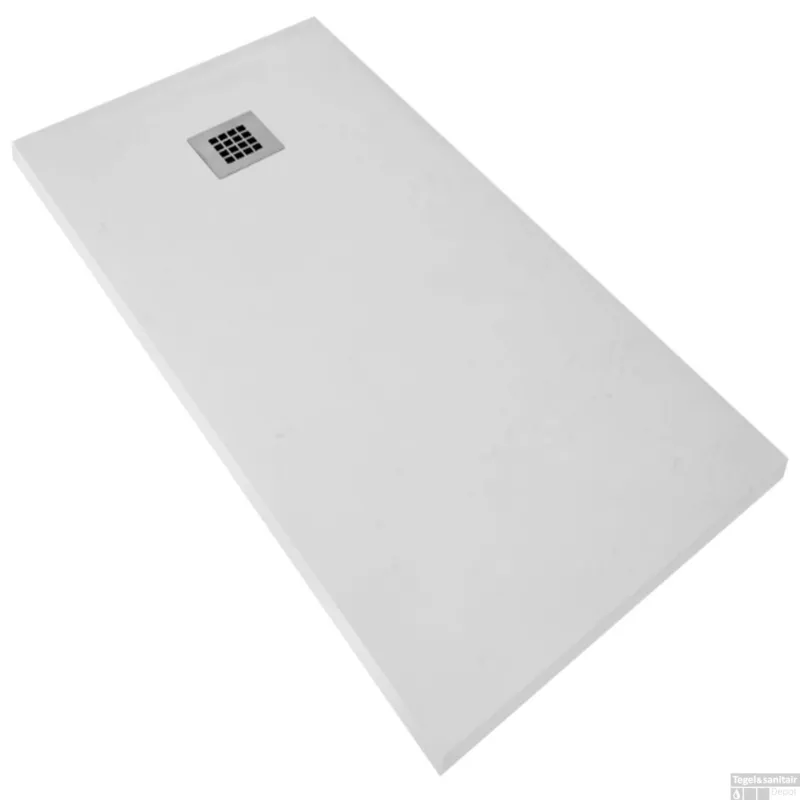 Douchebak BWS Renovi 160x90x3 cm Composietsteen Mat Wit Gereduceerde Prijs