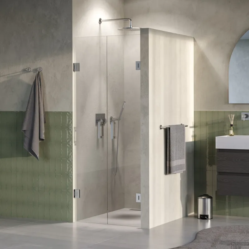 BRAUER Void pendeldeuren helder glas 80x200 incl. glascoating PVD RVS-kleurig geborsteld Alleen Vandaag