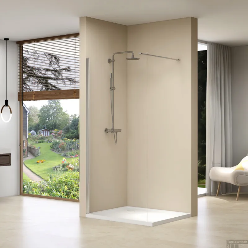 Favoriet Inloopdouche Van Rijn ST01 120x200 cm Helder Glas 8 mm Met Stabilisatiestang RVS