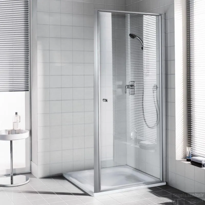 Veilige Betaling Kermi Ibiza Draaideur 90x185 Cm. Matzilver-helder Glas