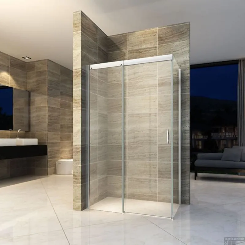 Beste Prijs BWS Douchecabine Softclose 2.0 120x110 cm met Schuifdeur en Zijwand 8mm Aluminium NANO Coating