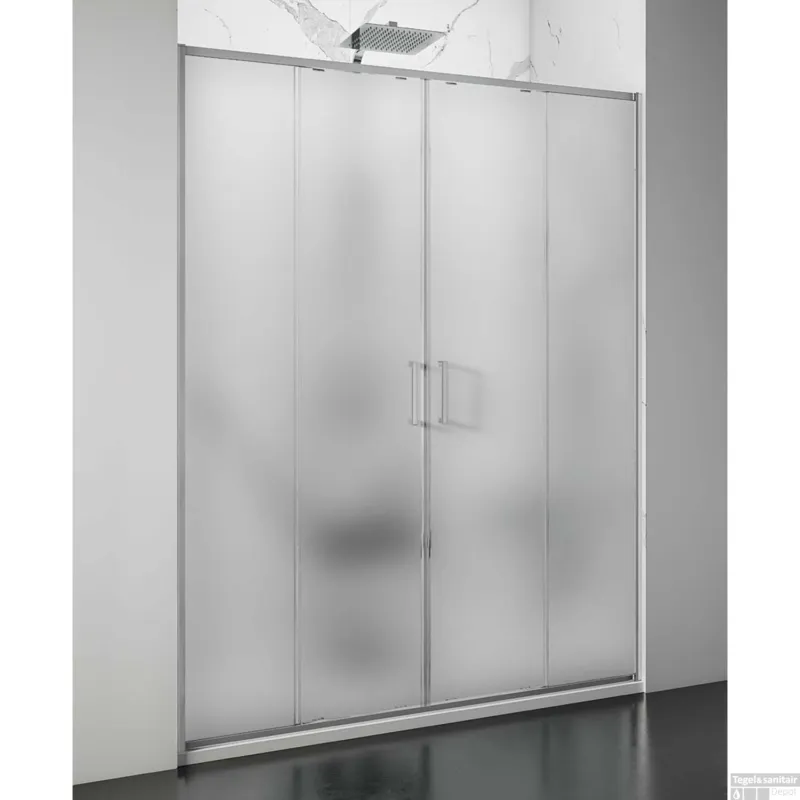Betrouwbaar Nisdeur Lacus Stromboli Evo 2 Schuifdeuren 130x200 Cm Mat Glas Chroom