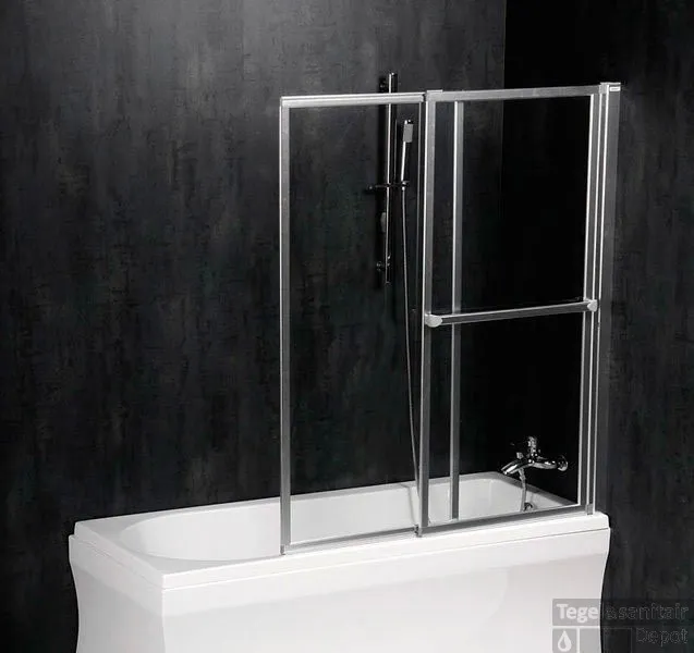 Premium Vouwbare Badwand Sapho Olbia 123 cm Zilver