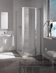 Favoriet Kermi Ibiza Draaideur 90x200 Segment/scharnier Rechts Matzilver-helder Glas