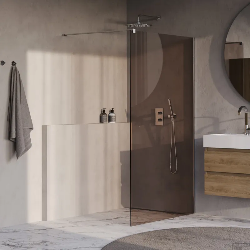 BRAUER Oblivion inloopdouche brons glas 120x200 incl. glascoating chroom Op = Op