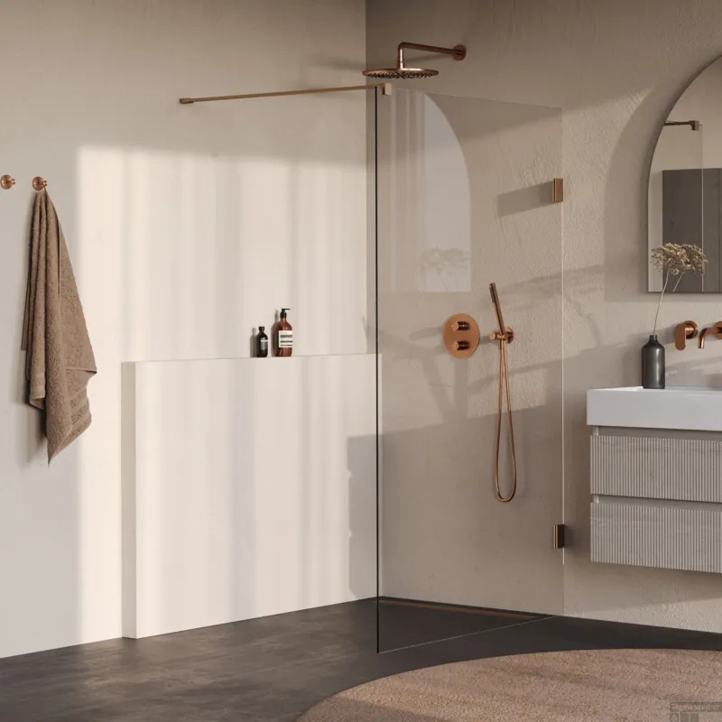 BRAUER Void inloopdouche helder glas 120x200 incl. glascoating PVD koper geborsteld Goedkoop