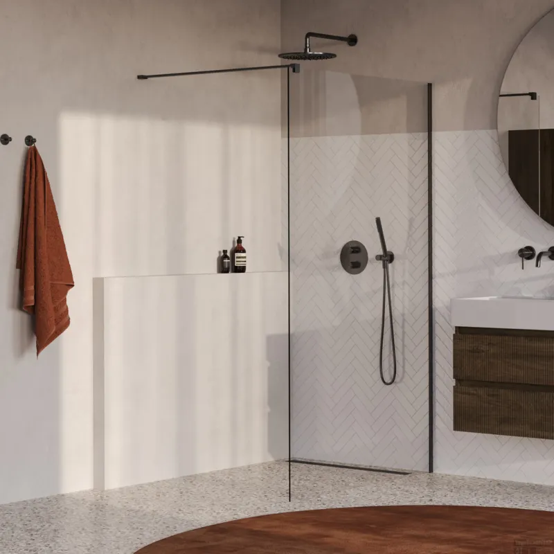 Exclusieve Aanbieding BRAUER Oblivion inloopdouche helder glas 120x200 incl. glascoating PVD gunmetal geborsteld