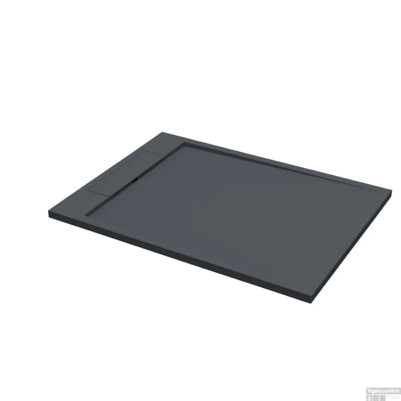 Douchebak Best Design Decent 120x90x3.5 cm Solid Surface Mat Zwart Favoriet