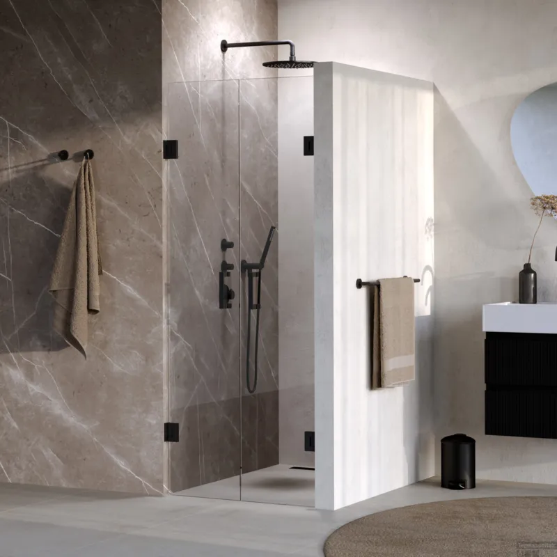 BRAUER Void pendeldeuren helder glas 60x200 incl. glascoating mat zwart Beperkte Voorraad