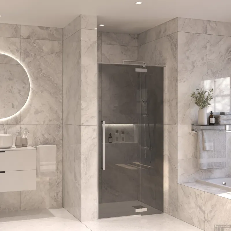 Gecertificeerd Nisdeur Set Sanivo Vigo Rookglas 90x200 Chroom