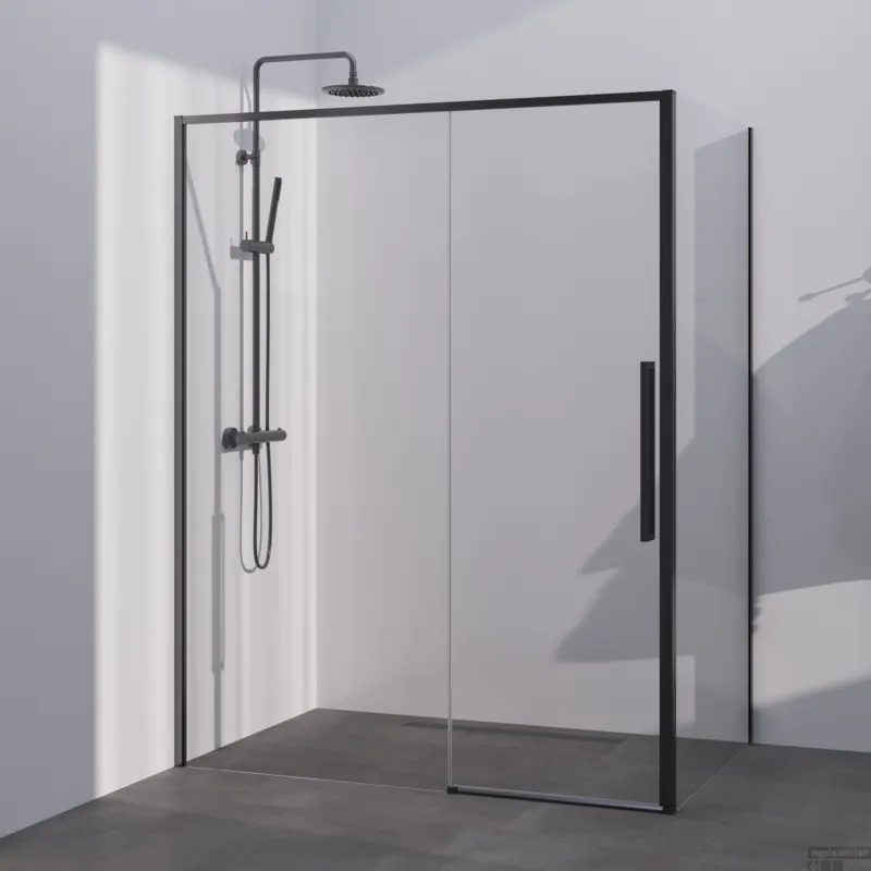Hete Deal BRAUER Season douchecabine model B met schuifdeur helder glas 140x80x200 omkeerbaar incl. glascoating Season-Gunmetal