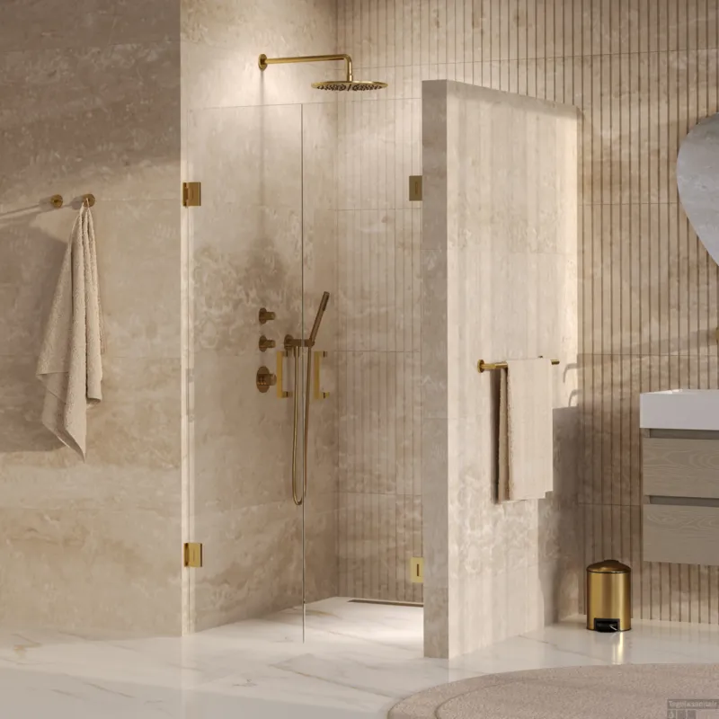 Veilige Betaling BRAUER Void pendeldeuren helder glas 90x200 incl. glascoating PVD goud geborsteld
