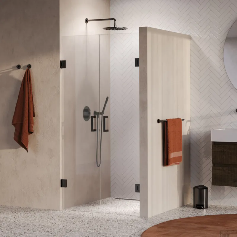 Korting BRAUER Void pendeldeuren helder glas 100x200 incl. glascoating PVD gunmetal geborsteld