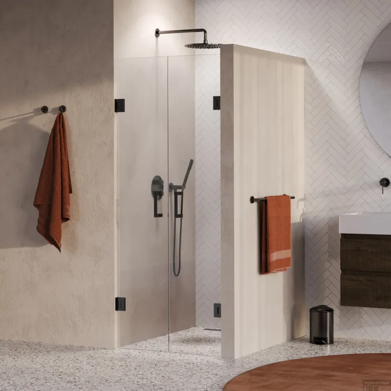 BRAUER Void pendeldeuren helder glas 80x200 incl. glascoating PVD gunmetal geborsteld Uitverkoop