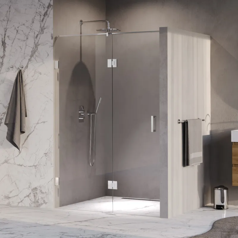 BRAUER Void nisdeur 2-delig helder glas 140x200 omkeerbaar met draaideur 70 aan glas incl. glascoating chroom Bestel Nu