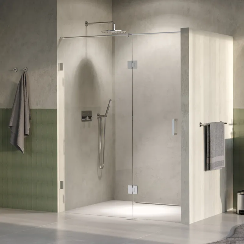BRAUER Void nisdeur 2-delig helder glas 150x200 omkeerbaar met draaideur 70 aan glas incl. glascoating PVD RVS-kleurig Betrouwbaar