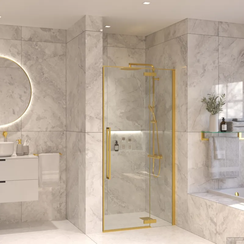 Merkproduct Nisdeur Set Sanivo Vigo 120x200 Geborsteld Messing Goud