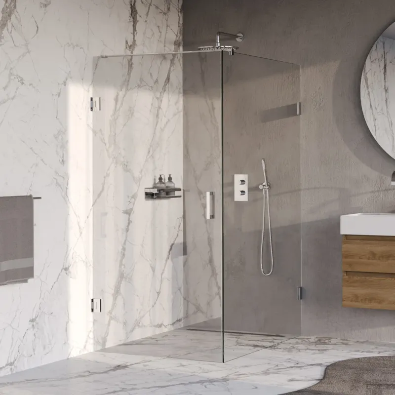 Betaalbaar BRAUER Void douchecabine met draaideur helder glas 100x140x200 incl. glascoating chroom