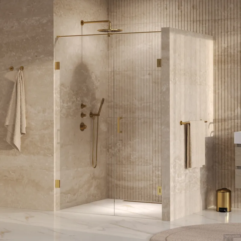 Meest Verkocht BRAUER Void nisdeur 2-delig helder glas 130x200 omkeerbaar met draaideur 60 aan muur incl. glascoating PVD goud