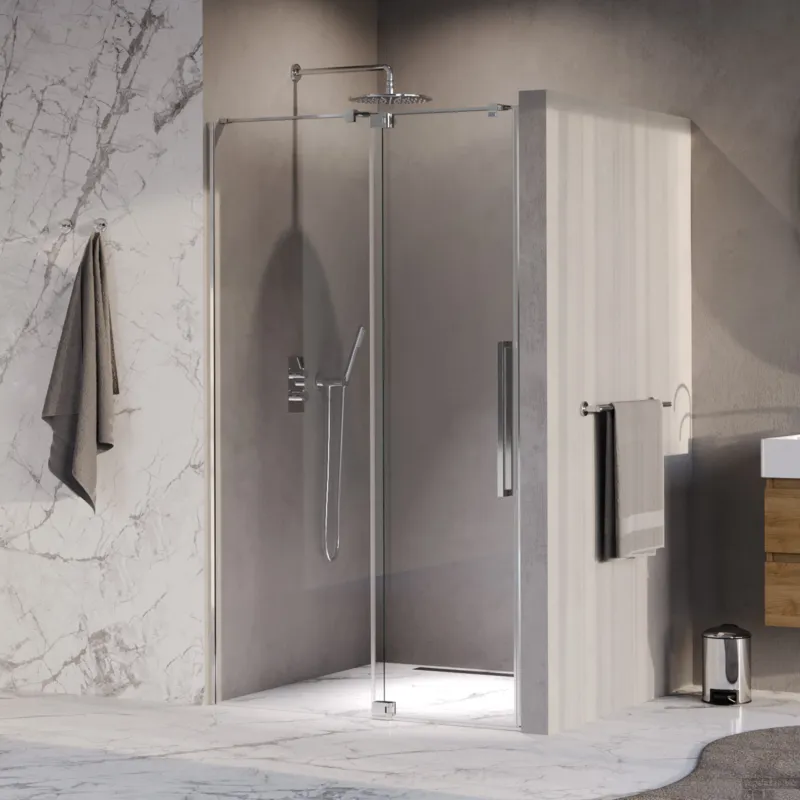 Betaalbaar BRAUER Stellar nisdeur 2-delig draaiend helder glas 120x200 omkeerbaar incl. glascoating chroom