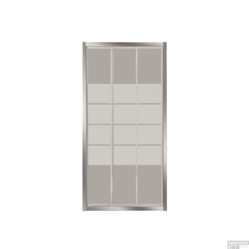 Flitsaanbieding Nisdeur VM Go Avis 80x185cm Schuifdeur 4mm Veiligheidsglas Met Stroken Chroom