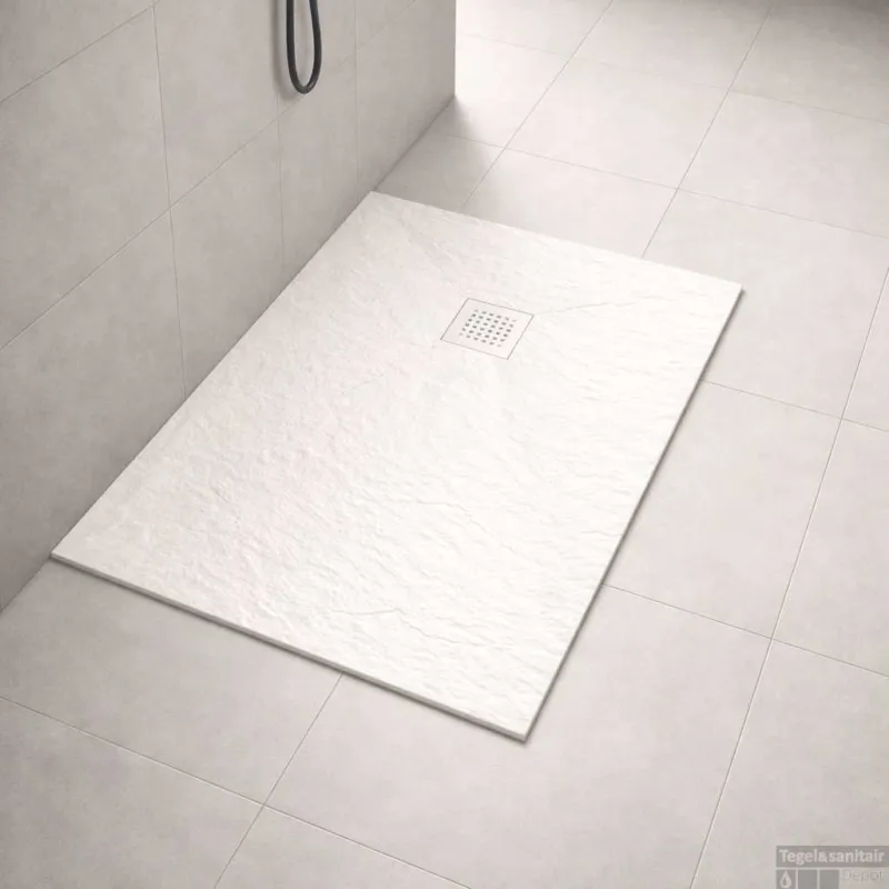 Douchebak BWS Stonelle Antislip Composiet 90x160x3 cm Inkortbaar Mat Wit Beste Prijs