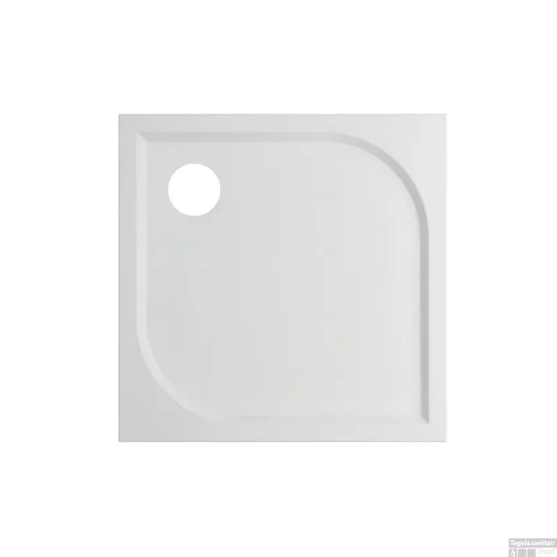 Douchebak VM Go Argon 90x90x3cm Polybeton Vierkant Wit Sanitair Coating Gratis Retour