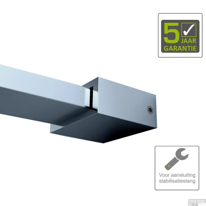 Shop Nu BWS Muurkoppeling Vierkant tbv Stabilisatiestang Chroom