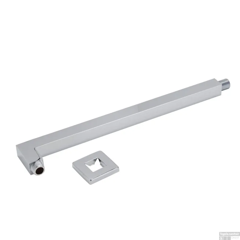 BWS Douchearm Hera Recht Muurbevestiging Vierkant 41cm RVS Fabrieksprijs