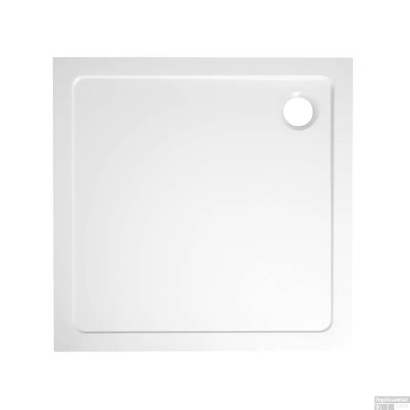 Dagaanbieding Douchebak Gegoten Marmer Sapho Aqualine 80x80x3 cm Vierkant Wit