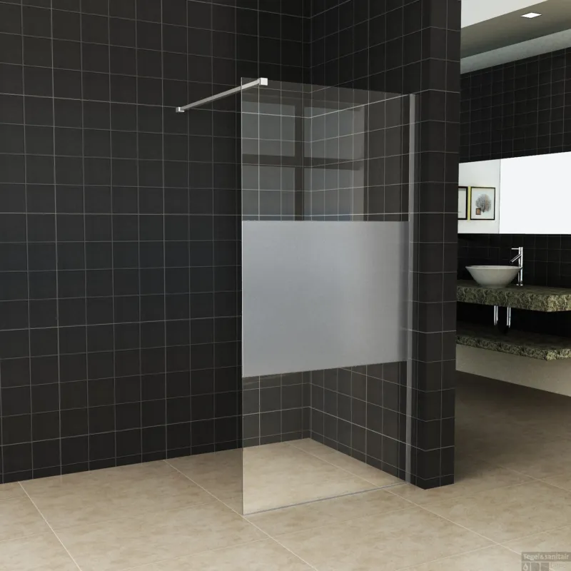 Koop Vandaag BWS Inloopdouche Pro Line Middenband 80x200 Chroom Profiel en Stabilisatiestang