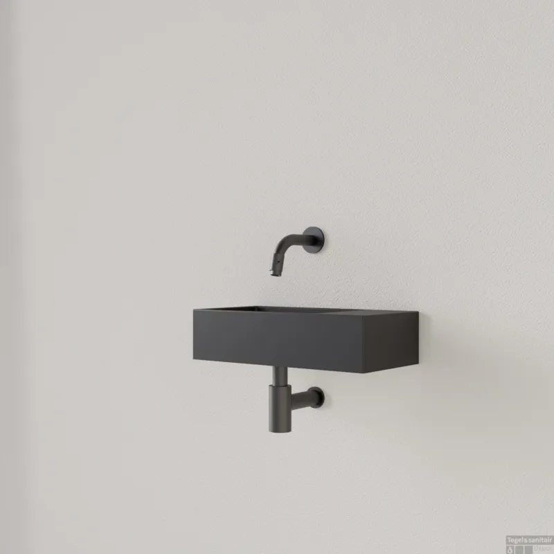 Fontein Gliss Design Nano 36x18x9 cm Zonder Kraangat Rechts Mat Zwart Koop Vandaag