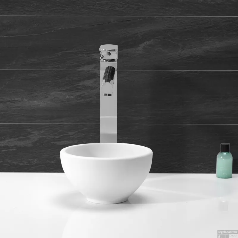 BWS Opzetfontein Solid Surface Rond 20x20x11 cm Mat Wit Op = Op