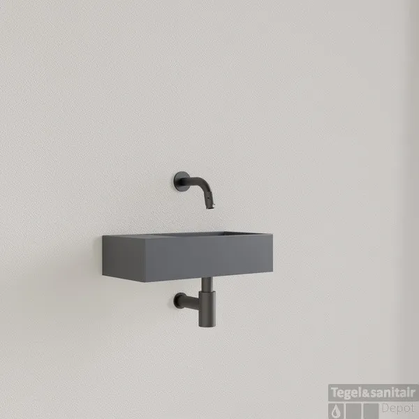 Aanbieding Fontein Gliss Design Nano 36x18x9 cm Zonder Kraangat Links Leigrijs