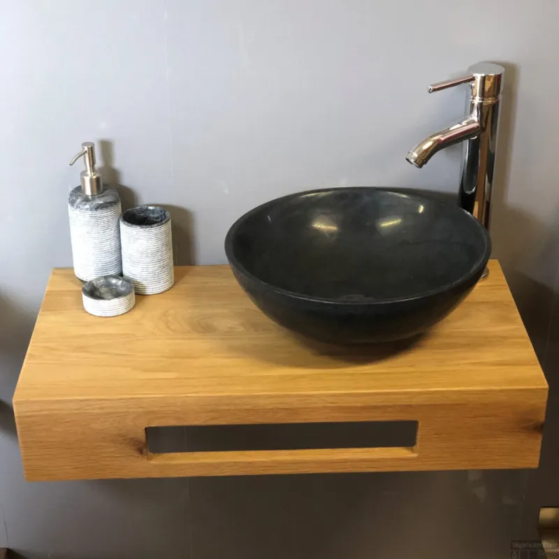 Waskom Casajoy Rond Graniet 32x11cm Zwart Beste Prijs