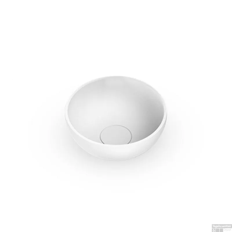 Aanbieding Waskom Opbouw EH Design Stresa 230x230x115 mm Rond Thin Edge Solid Surface Mat Wit