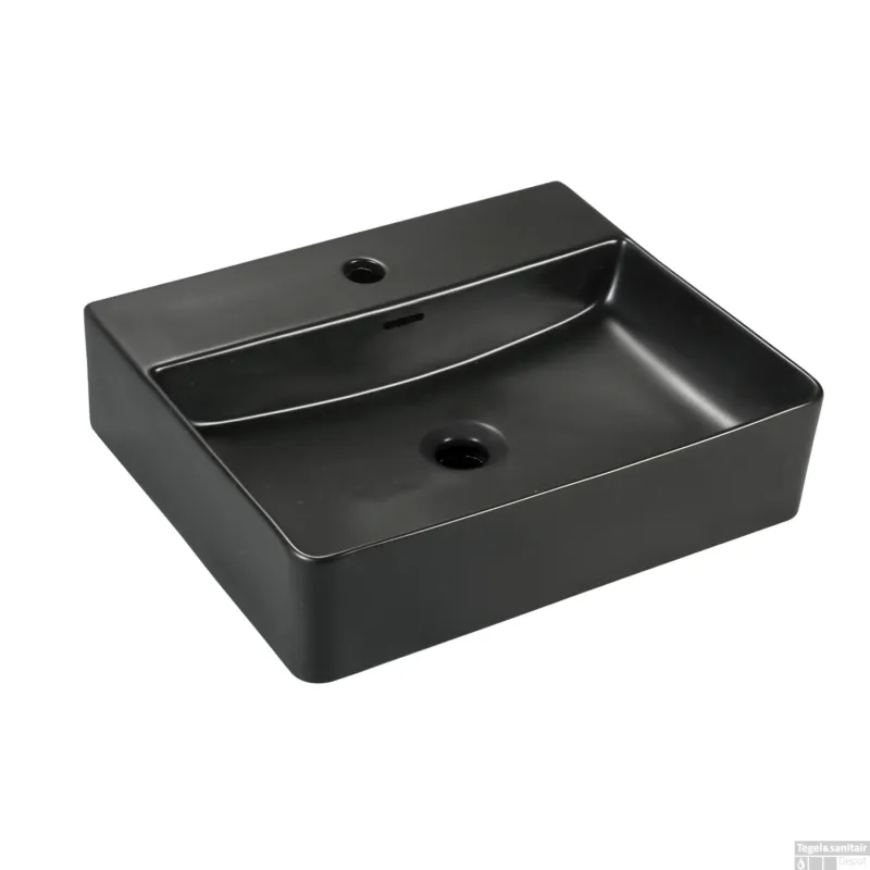 Gereduceerde Prijs Wastafel Best Design Flaago Rechthoek 50 cm Mat Zwart