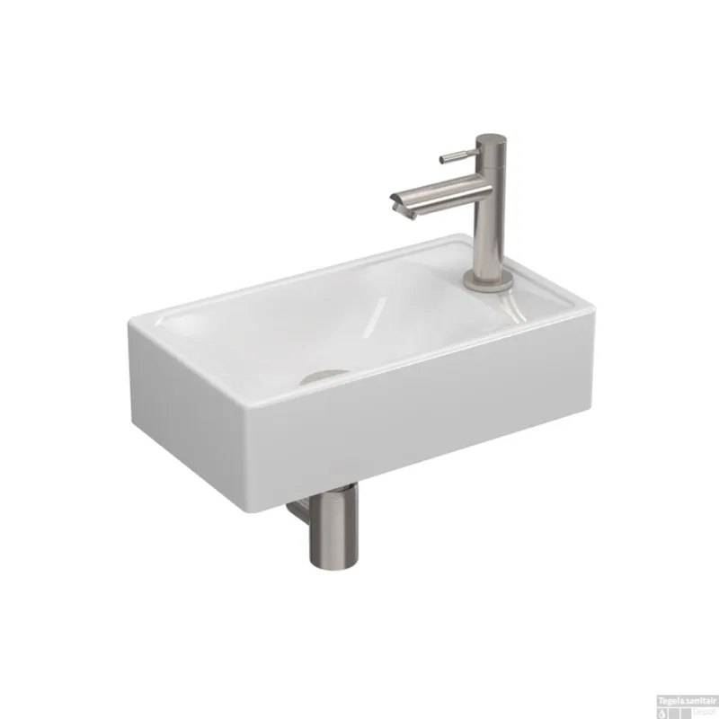 Fonteinpack Proline Porselein Glans Wit (kraangat rechts) RVS Gereduceerde Prijs
