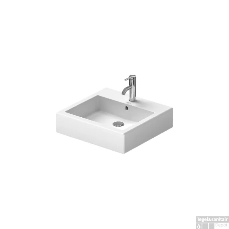 Beperkt Aanbod Duravit Vero Wastafel Met 1 Kraangat 50x47x17.5 cm Rechthoek Keramiek Glanzend Wit