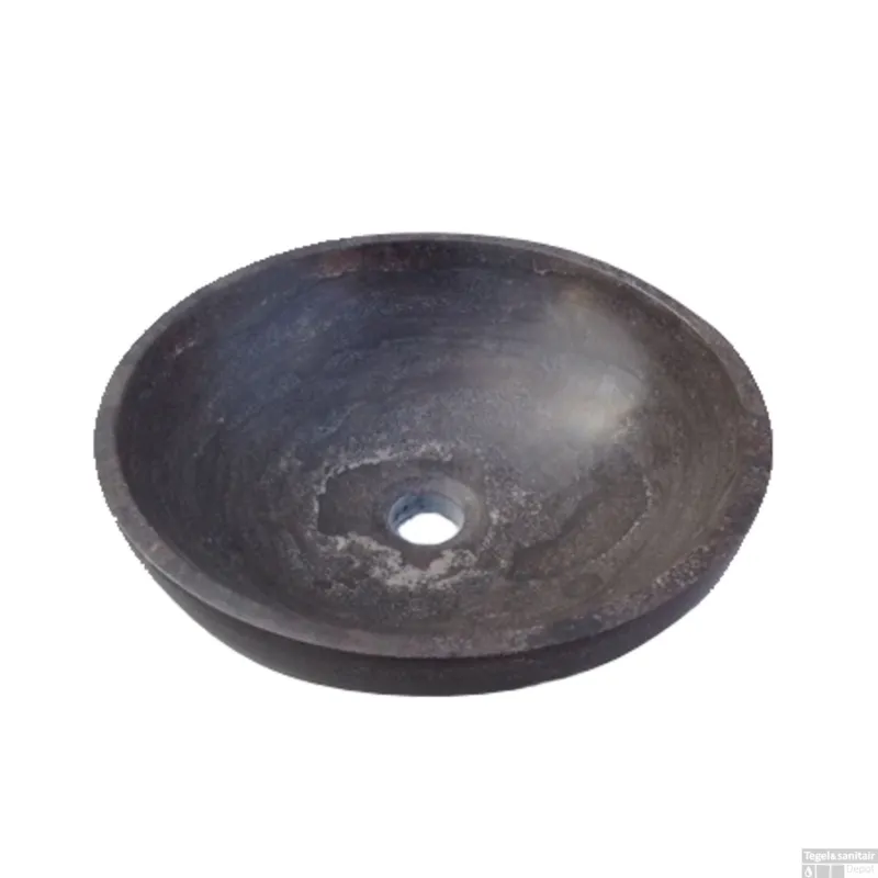 Laatste Kans Waskom Sanilux Nature Rond Natuursteen 38x12 cm Antraciet