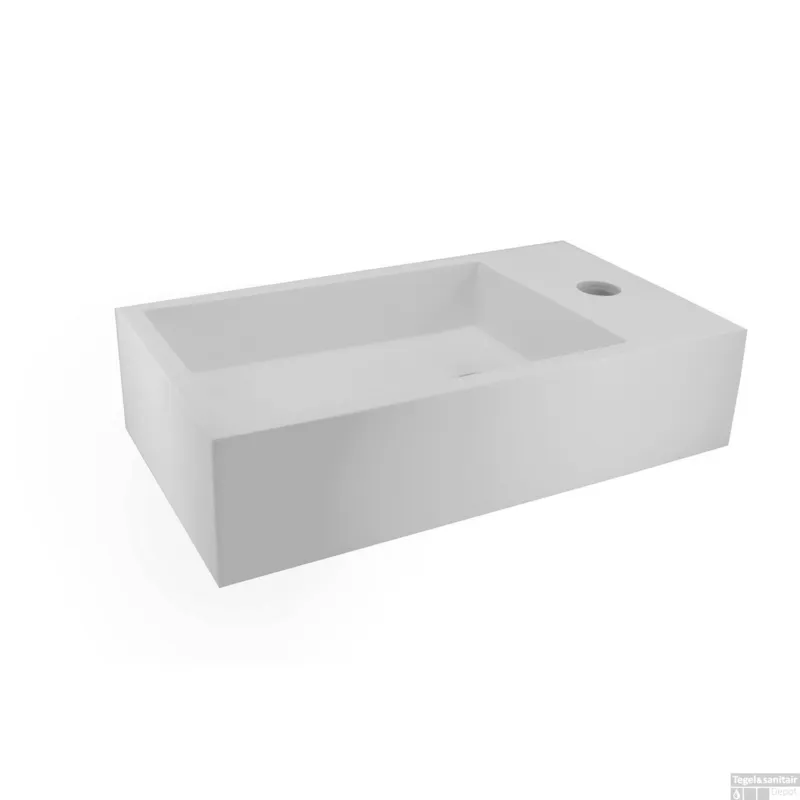 Weekendaanbieding BWS Fontein Solid Surface 40x22x10 cm (Rechts) Mat Wit
