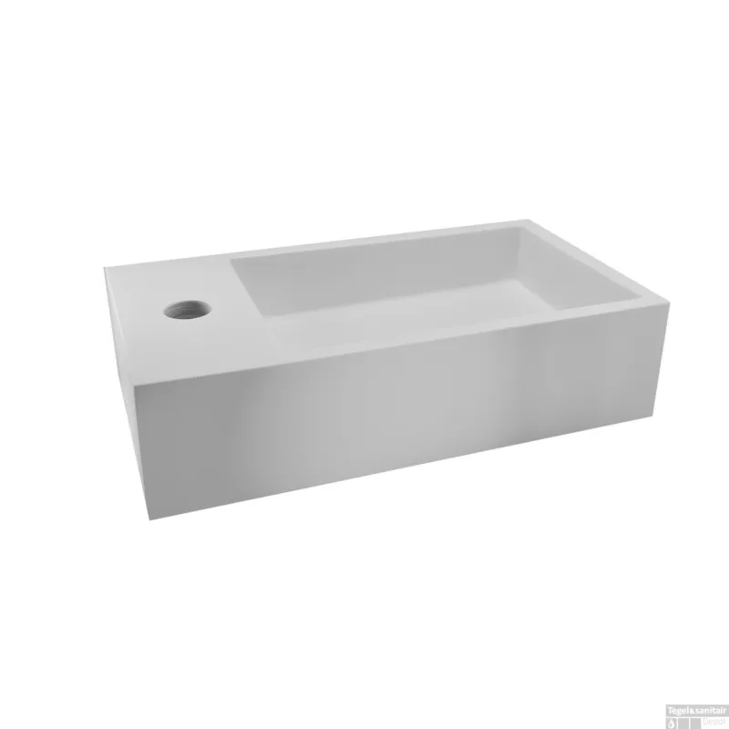 Voordeelprijs BWS Fontein Solid Surface 40x22x10 cm (Links) Mat Wit