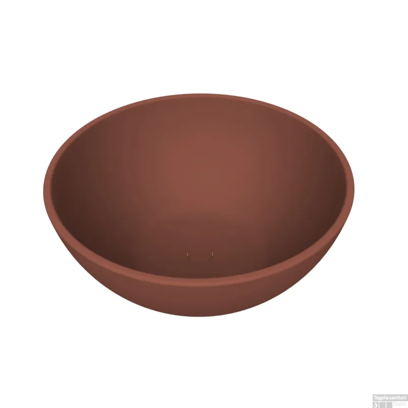 Seizoensaanbieding Waskom Arcqua Prince Opbouw 38x14 cm Rond Mat Terracotta