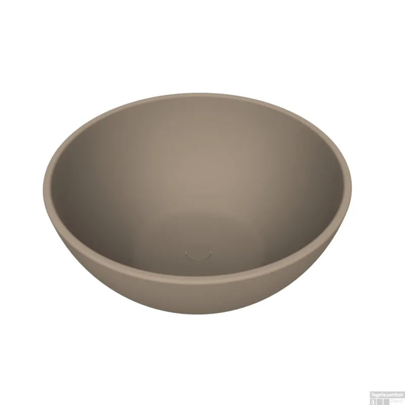 Laatste Kans Waskom Arcqua Prince Opbouw 38x14 cm Rond Mat Truffel