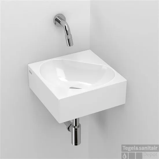 Betrouwbaar Hoekfontein Clou Flush 5 27x27x10cm Keramiek Glans Wit (Zonder Kraangat)