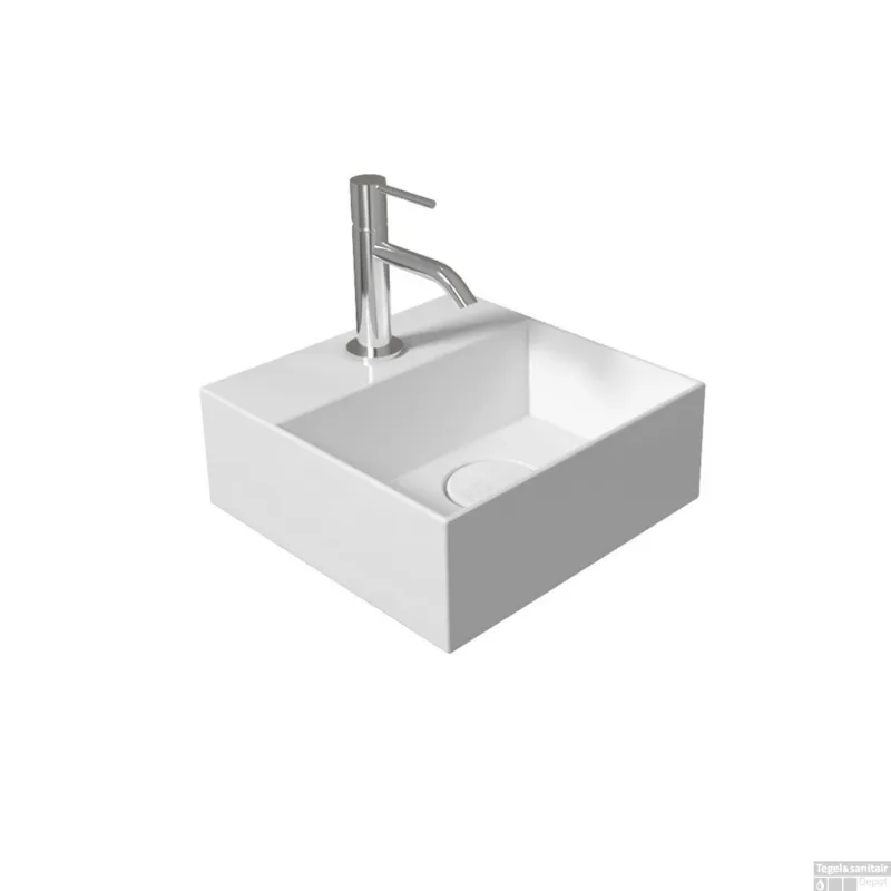 Op = Op Fontein Salenzi Spy 30x30 cm Mat Wit (inclusief bijpassende waste)