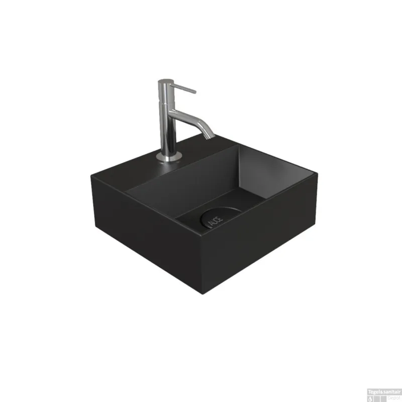 Fontein Salenzi Spy 30x30 cm Mat Zwart (inclusief bijpassende waste) Snelle Levering