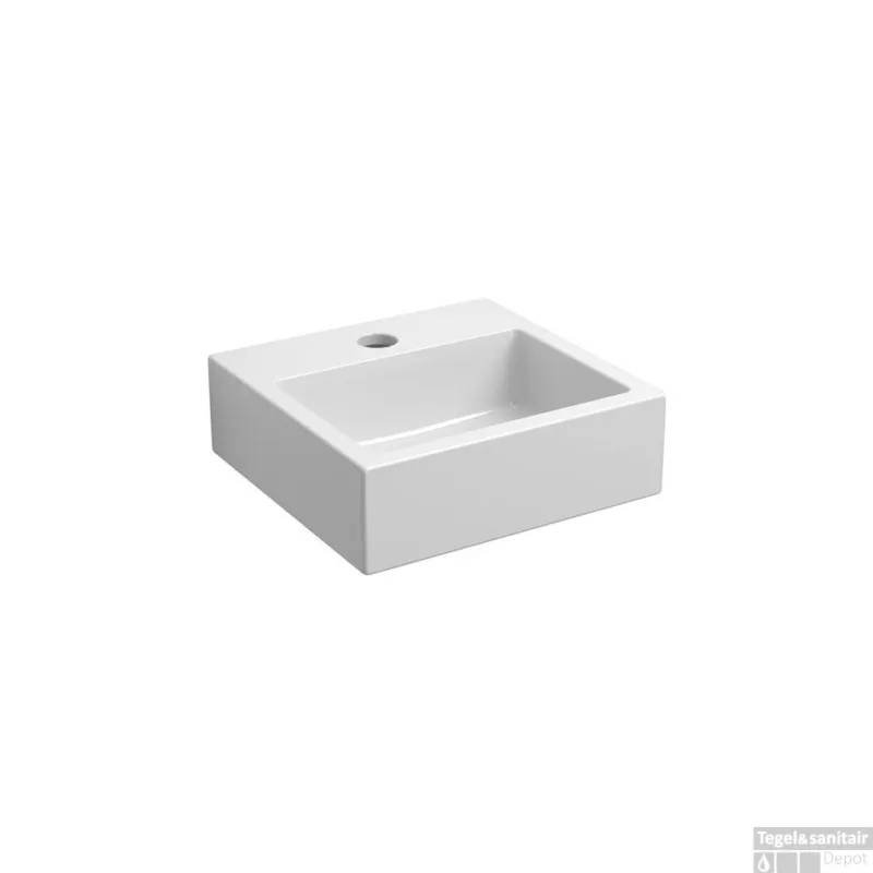 Merkproduct Clou Flush 1 Toiletfontein Met Kraangat En Plug Wit Keramiek 28x27x9cm