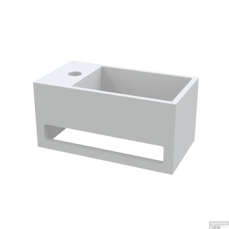 Meest Verkocht Fontein met Handdoekhouder Best Design Mona Solid Surface 33x18x16 cm (kraangat links)