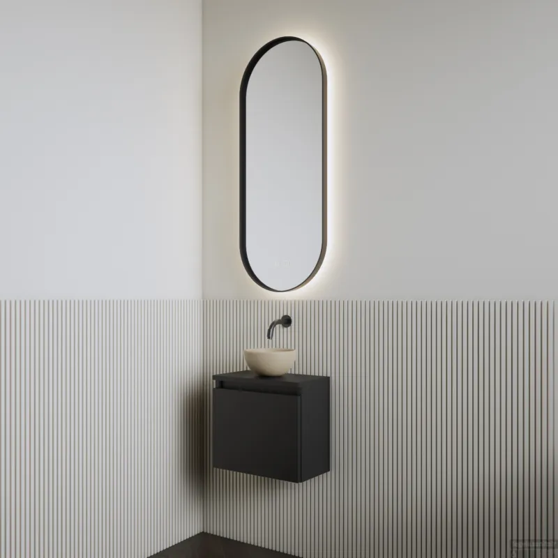 Fonteinset BWS Leto Mat Zwart Waskom Cappuccino Merkproduct